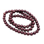 Бусины пластик ⌀10 мм, на нитке, 0404-0256, цв. В (B33 коричневый)