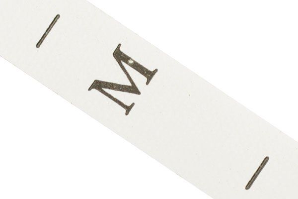 Этикетка-размерник п/э, размер M белый 10х25 мм ТВ в рул. 300 шт