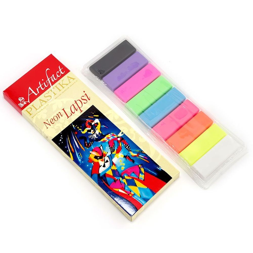 Набор полимерной глины Артефакт, Lapsi Neon ", АФ.820120/7109-58 9 флуоресцентных цветовх20 г