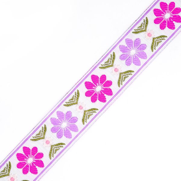 Лента (тесьма) жаккардовая 33.0 мм / 7 метров, бледно-сиреневый, 11832