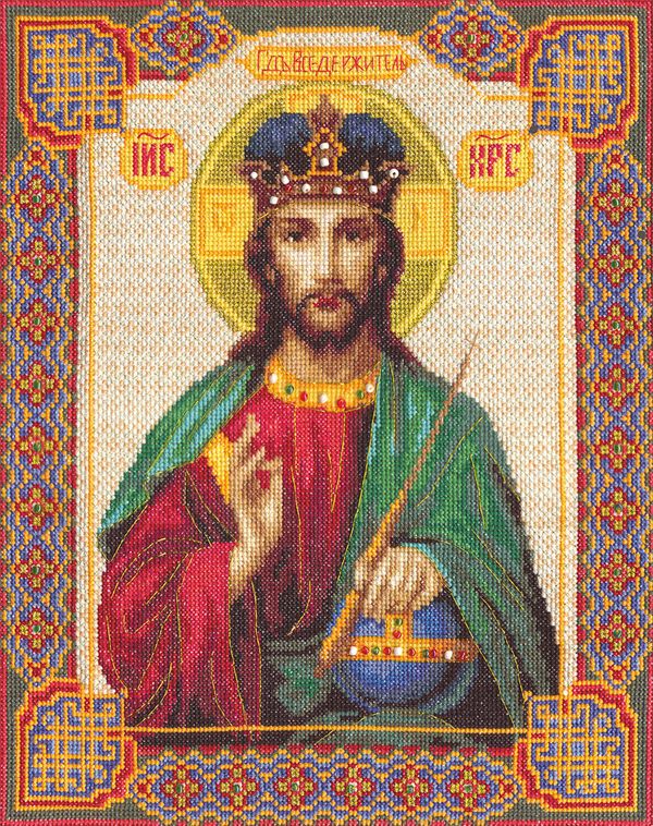 Набор для вышивания нитками Panna, Икона Господь Вседержитель, 23,5х28 см