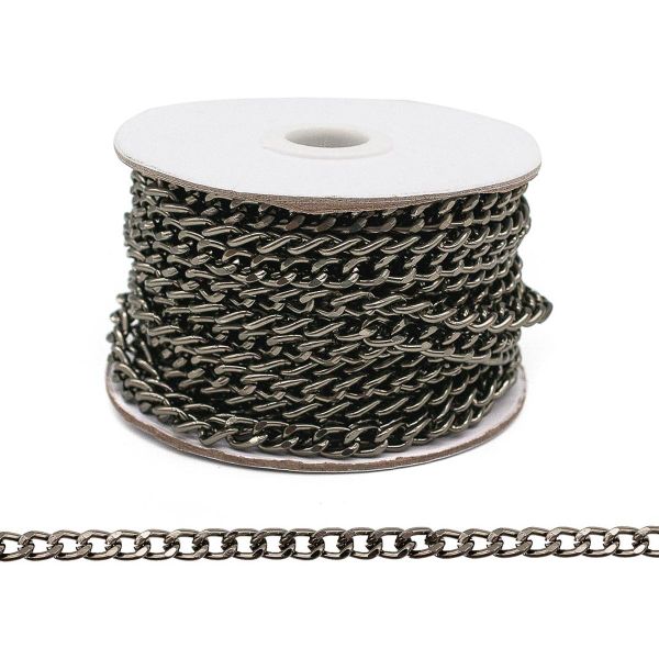 Цепь алюминиевая 8,2х6 мм, 10 м, чер.никель