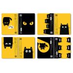 Тетрадь-перевертыш ученическая общая, A5 96 л. на гребне 65 г/м², белизна 100 %, 4 шт, клетка, 01215 Чёрный кот, Светоч Т119