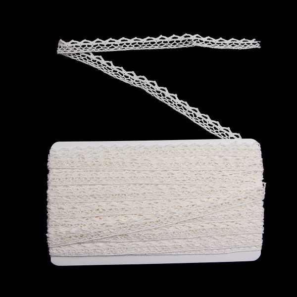 Кружево вязаное (тесьма) хлопковое 10 мм / 9.14 метров, неотбеленный