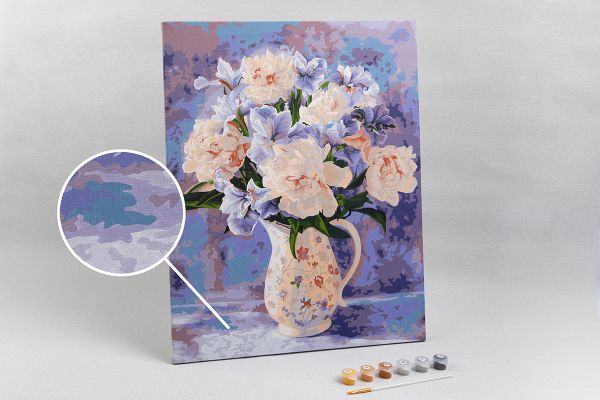 Картина по номерам Фрея, Букет нежных пионов, 50х40 см