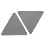 Заплатки пришивные из кожи, треугольник равносторонний 8см с перфорацией, 2 шт, 100% кожа, 07 серый, 9126