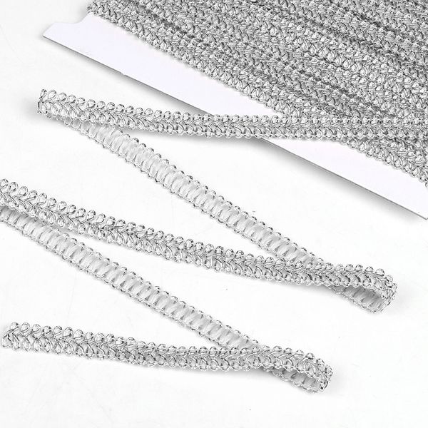 Тесьма отделочная 10 мм, 900 цв.серебро уп.13.71м