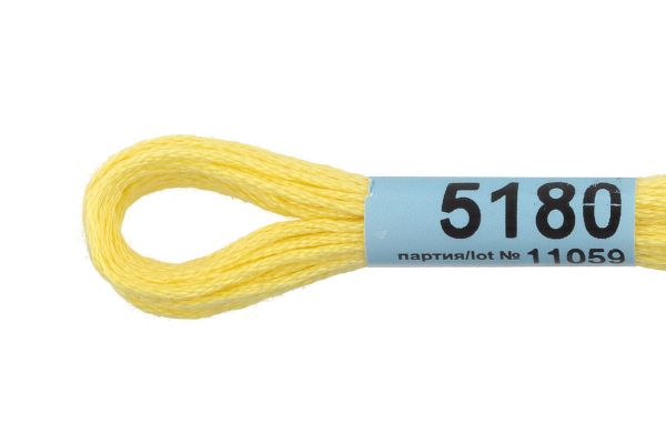Мулине Gamma 100% хлопок, цв.5180 лимонный, 24 мотка по 8 метров