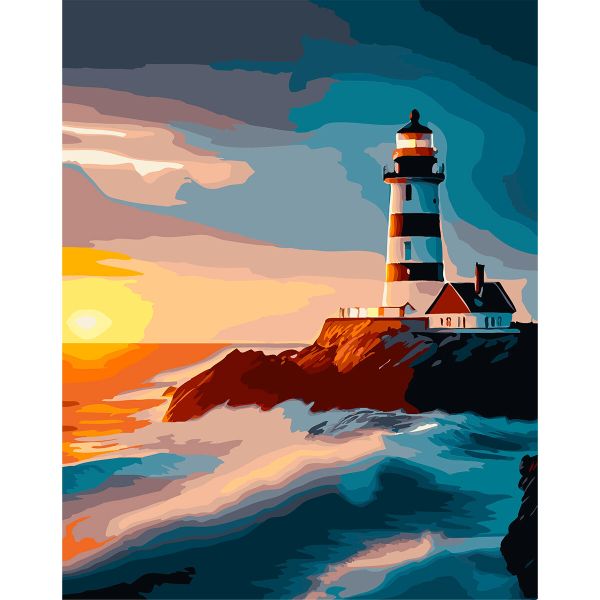 Картина по номерам Cristyle, Маяк на закате, 40х50 см