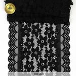 Кружево бельевое эластичное 180 мм / 10 м, цв.2 черный, Kruzhevo