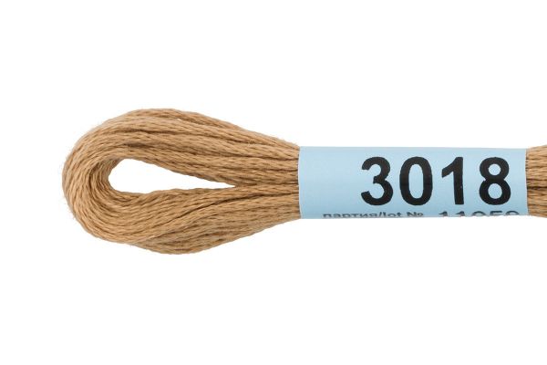 Мулине Gamma 100% хлопок, цв.3018 т.песочный, 24 мотка по 8 метров