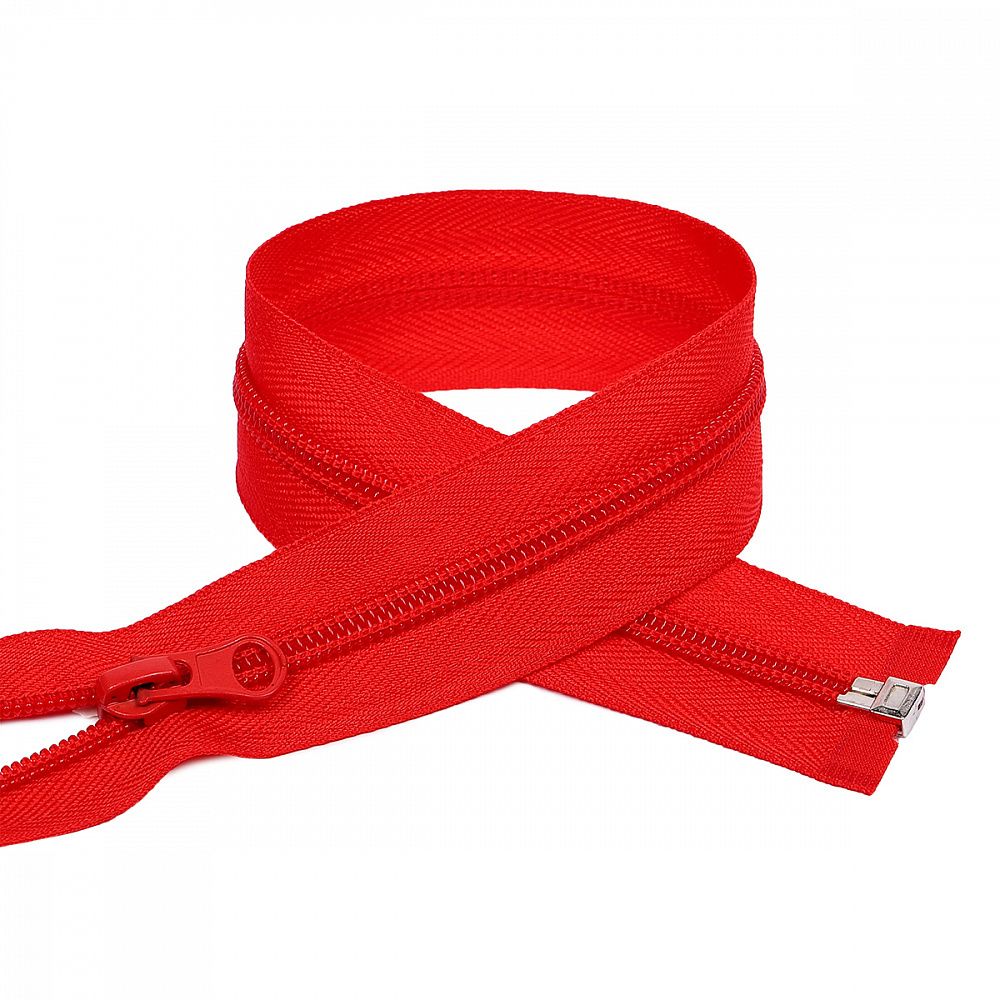 Молния спираль (витая) Т5 (5 мм) 1 зам., разъем., 50 см, цв.F162 красный уп.10 шт