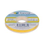 Лента репсовая (в рубчик) с зубчатым краем 10.0 мм / 25±1 метров, 650 желтый, Gamma PTGR-10