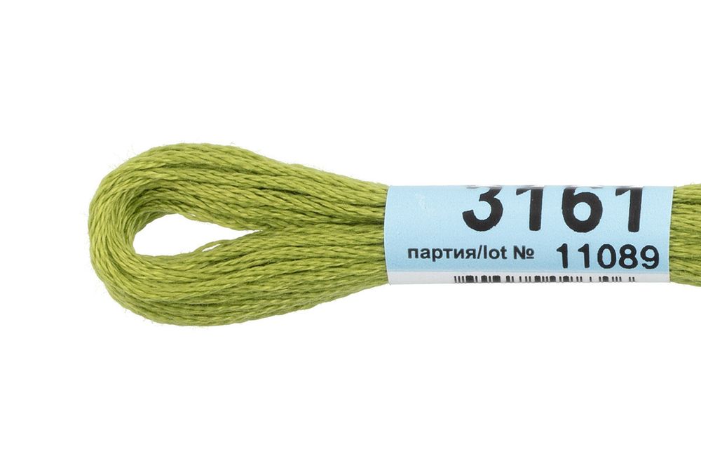 Мулине Gamma 100% хлопок, цв.3161 бл.хаки, 24 мотка по 8 метров