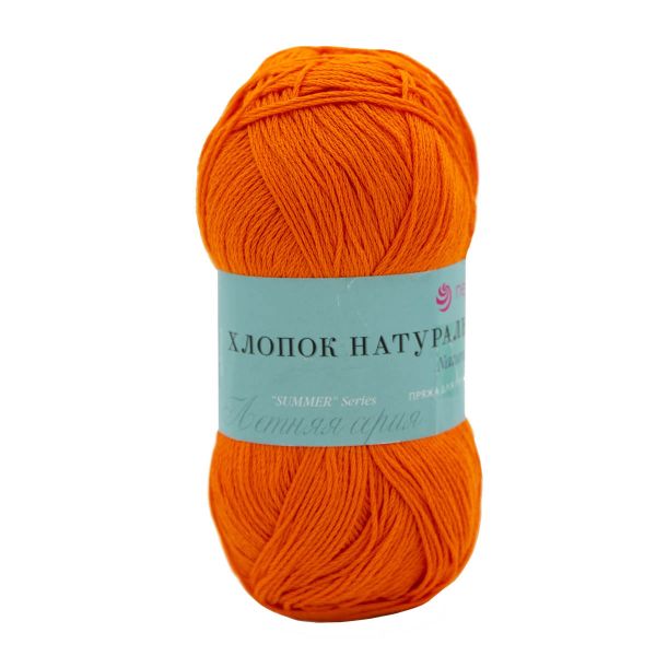Пряжа Пехорка Хлопок натуральный Кабле / уп.5 мот. по 100 г, 425 м, 284-Оранжевый