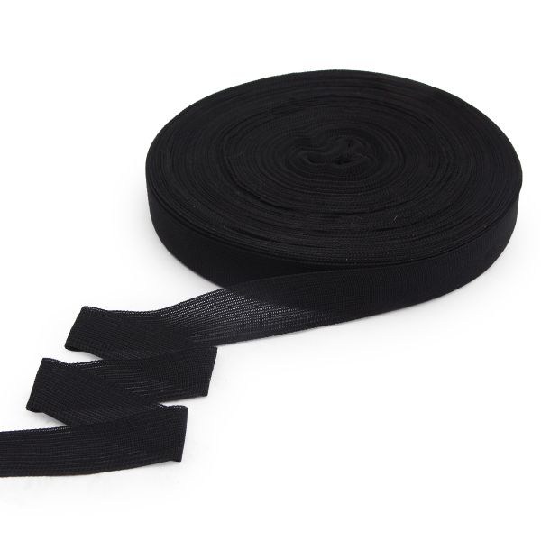 Тесьма (лента) окантовочная 24 мм / 30 метров, 3.55 г/м, 60351, черный