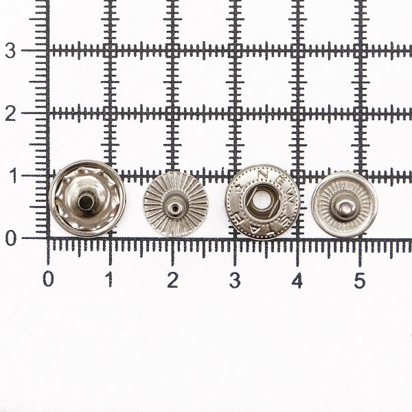 Кнопка Альфа (S-образная) ⌀12.5 мм, ≈1440 шт, №54, СТАЛЬ, никель, NEW STAR