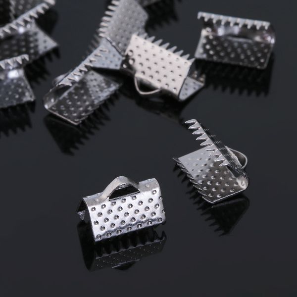 Зажим для лент 10 мм, 20 шт, СМ-339, цвет серый, 1882006