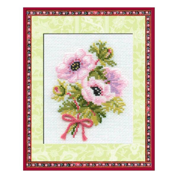 Набор для вышивания нитками Риолис, Анемоны, 13х16 см