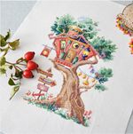 Набор для вышивания нитками Сделай своими руками, Дома на деревьях. Гостевой, 12х18 см