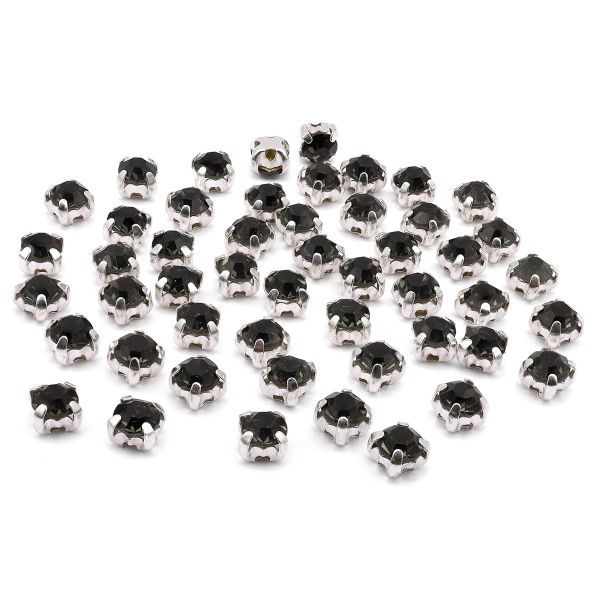 Хрустальные стразы в цапах/серебро, 4мм, 50 шт/упак, Astra&Craft (39 серый), 4AR159/166