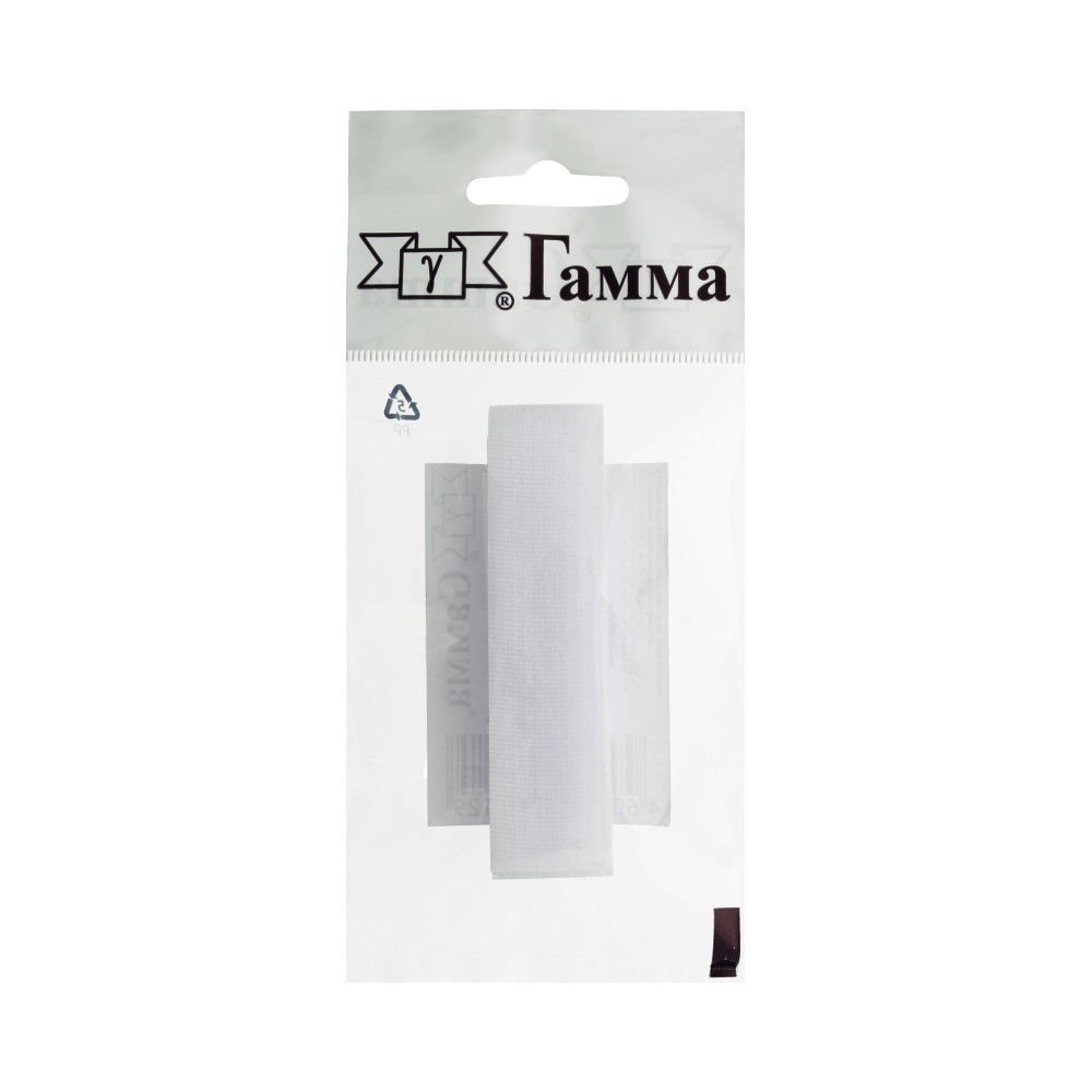 Лента контактная липучка фасовка (велкро) пришивная 20 мм / 5 шт по 25 см, белый, Gamma LG-20, ПАРА (крючок+петля), качество "B"