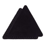 Заплатки пришивные из замши, треугольник равносторонний 8см с перфорацией, 2 шт, 100% кожа, 20 черный, 59126