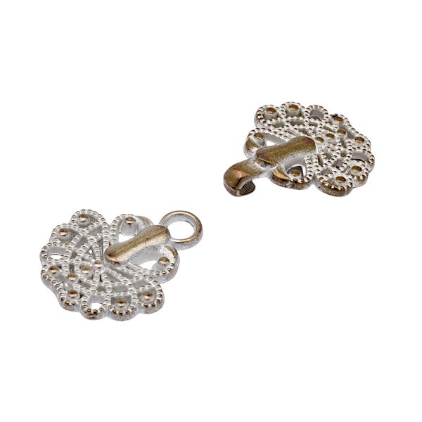 Крючки пришивные декоративные 37х17 мм, white, 10 шт