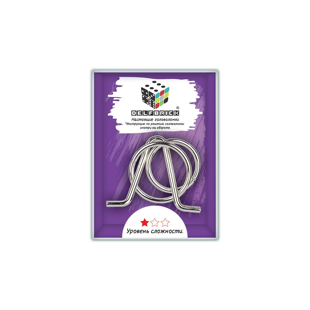 Головоломка металлическая, 1 шт, Кольца 3 элемента, Delfbrick DLM-10