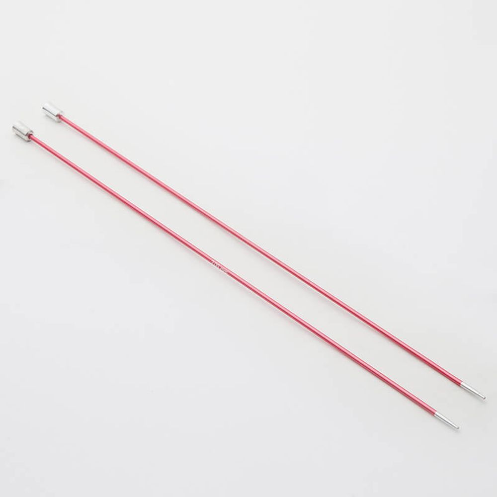 Спицы прямые Knit Pro Zing 2 мм / 35 см, алюминий, коралловый, 2 шт, 47291