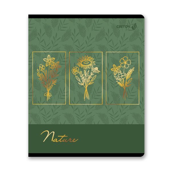 Тетрадь ученическая общая, тиснение золотой фольгой, A5 48 л. на скобе 65 г/м², белизна 100% 10 шт клетка, 01514 Золотые моменты, Светоч Т199