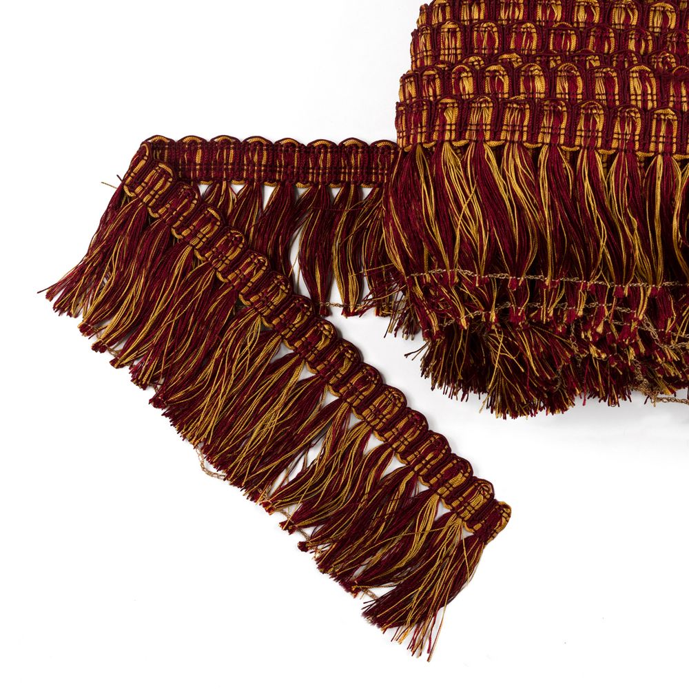 Бахрома отделочная 80.0 мм / 25 метров, 274 золото/бордовый, Gamma 2025
