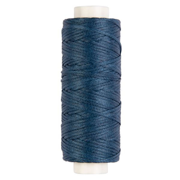 Нитки для кожи вощёные, плоские 0.8 мм, 25 м, 1 катушка, 008 синий, LC-001 Промысел