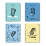 Тетрадь ученическая общая с двойной обложкой, (лицензия), A5 96 л. на гребне 65 г/м², белизна 100 %, 4 шт, клетка, 01208 Найти друга (Ёжик в тумане), Светоч Т117