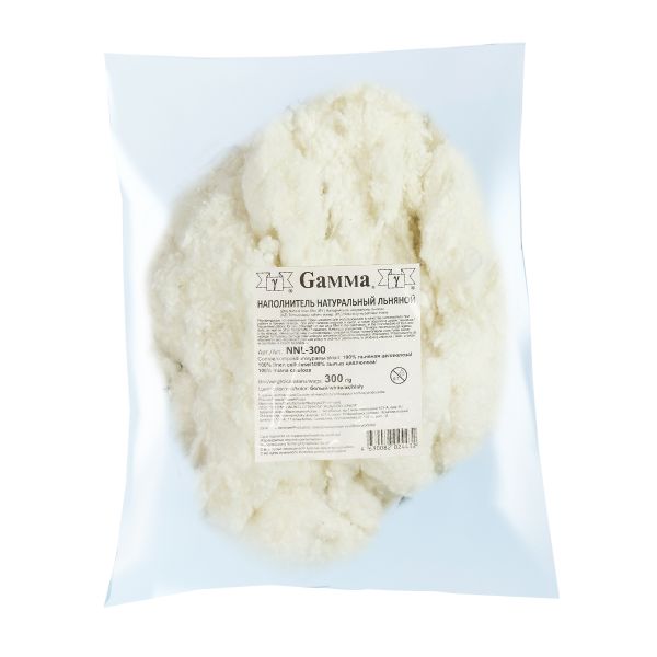 Наполнитель натуральный льняной, 100% льняная целлюлоза 300 г,±4 г, белый, Gamma NNL-300