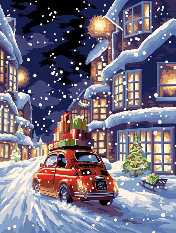 Картина по номерам Фрея PNB/PMC-263, Праздничная улочка, (цветной холст) 40х30 см