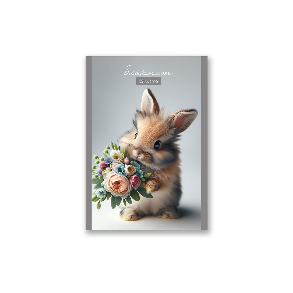 Блокнот на скобе, A6 32 л. 10 шт клетка, Зайка моя 01727, Б260 Светоч