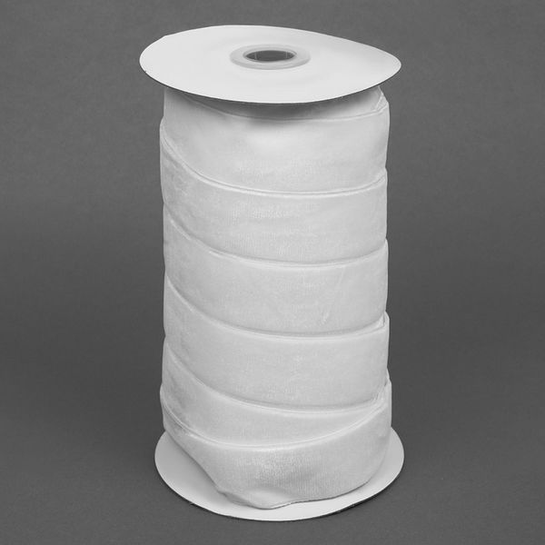 Лента бархатная (тесьма) 25.0 мм / 20±1 метров, нейлон, белый