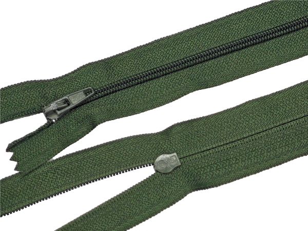 Молния спираль (витая) (цв.SBS) брючная Т3 (3 мм) 1 зам., н/раз., 20 см, автомат, S-190 хаки, 100 шт