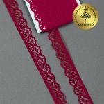 Кружево отделочное в стиле "трикотаж" 12 мм 150-2, цв.10 бордо, 9.14м