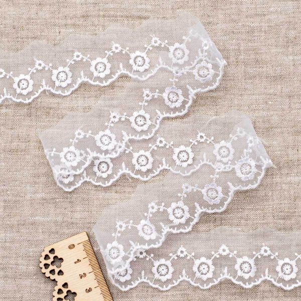 Кружево капроновое 36 мм / 6.6 м (±4 см) 0574-1019, белый