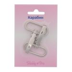 Карабин металл 32.0 мм (48х38 мм), 2 шт, Hobby&Pro, никель