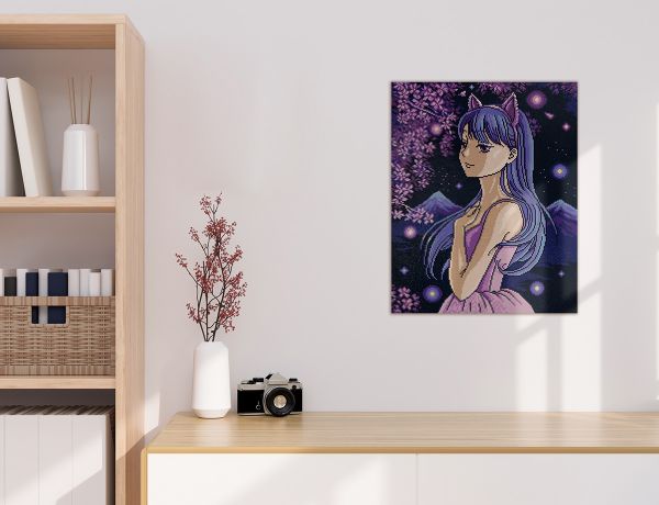 Алмазная (кристальная) мозаика Фрея, на подрамнике Ночная сакура, 40х50 см