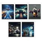 Тетрадь ученическая общая, A5 80 л. на скобе 65 г/м², белизна 100% 5 шт клетка, 01524 Океан возможностей, Светоч Т202