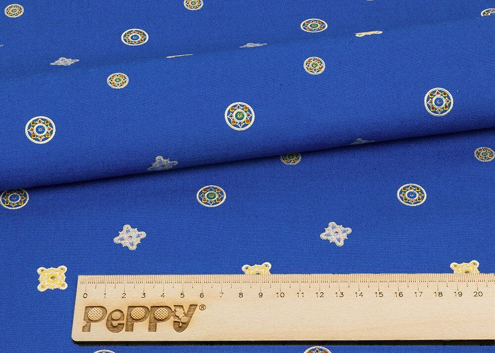 Ткань для пэчворка Peppy Индийское сари, отрез 60х110 см, 146 г/м², ИС-06 синий, Peppy