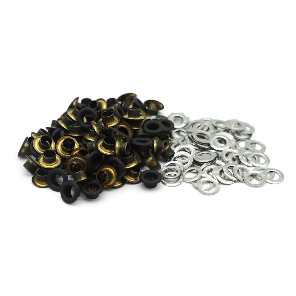 Люверсы металл ⌀_5.0 мм (внутр.), черный матовый, 100 шт, BIG