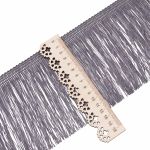 Бахрома отделочная широкая 120.0 мм / 25 метров, нитяная, 301 темно-серый, 0390-0310