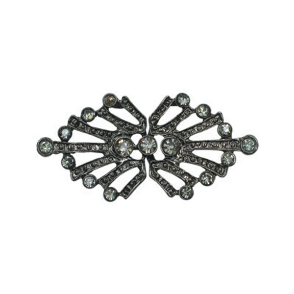 Застежка декоративная металл 50х25 мм, 2 шт, 06-1 черн.никель (серый), Micron GH 1050