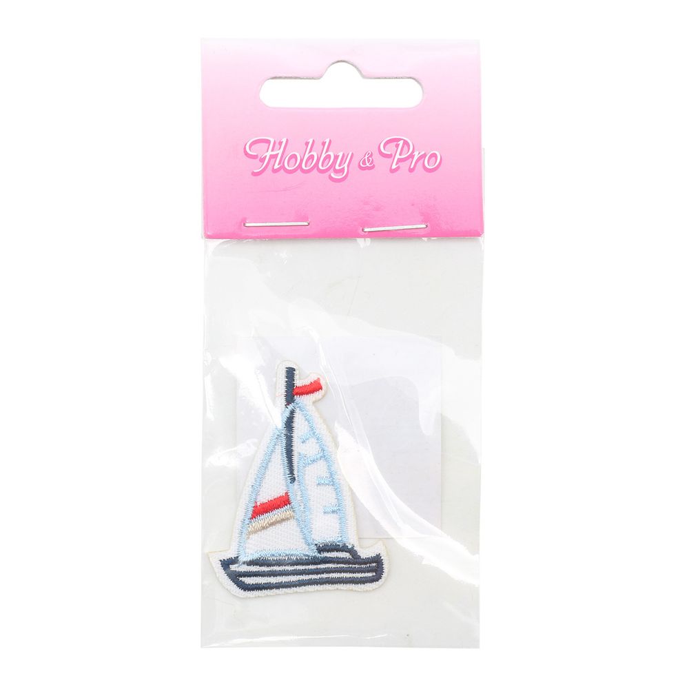 Термоаппликация "Парусная лодка (1"), 3.6х4.8см