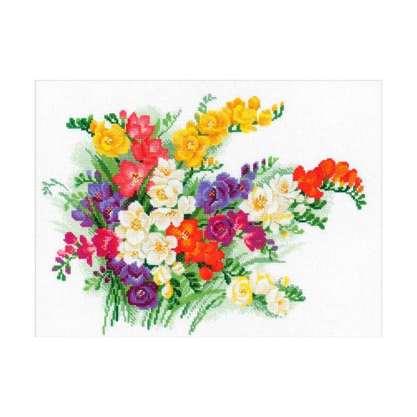 Набор для вышивания нитками Риолис, Фрезии, 40х30 см